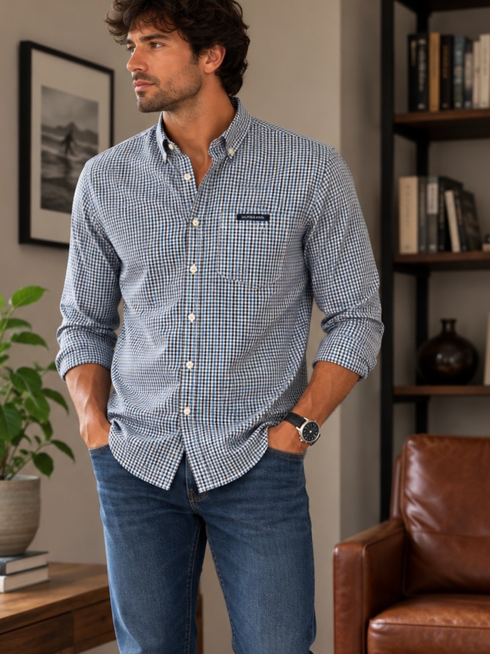 U.S. Polo Assn. Blue Gingham Button-Down Shirt